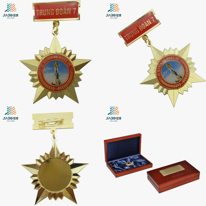 Hot Sell High Quality Print Epoxy Custom Star Medalllion Medal