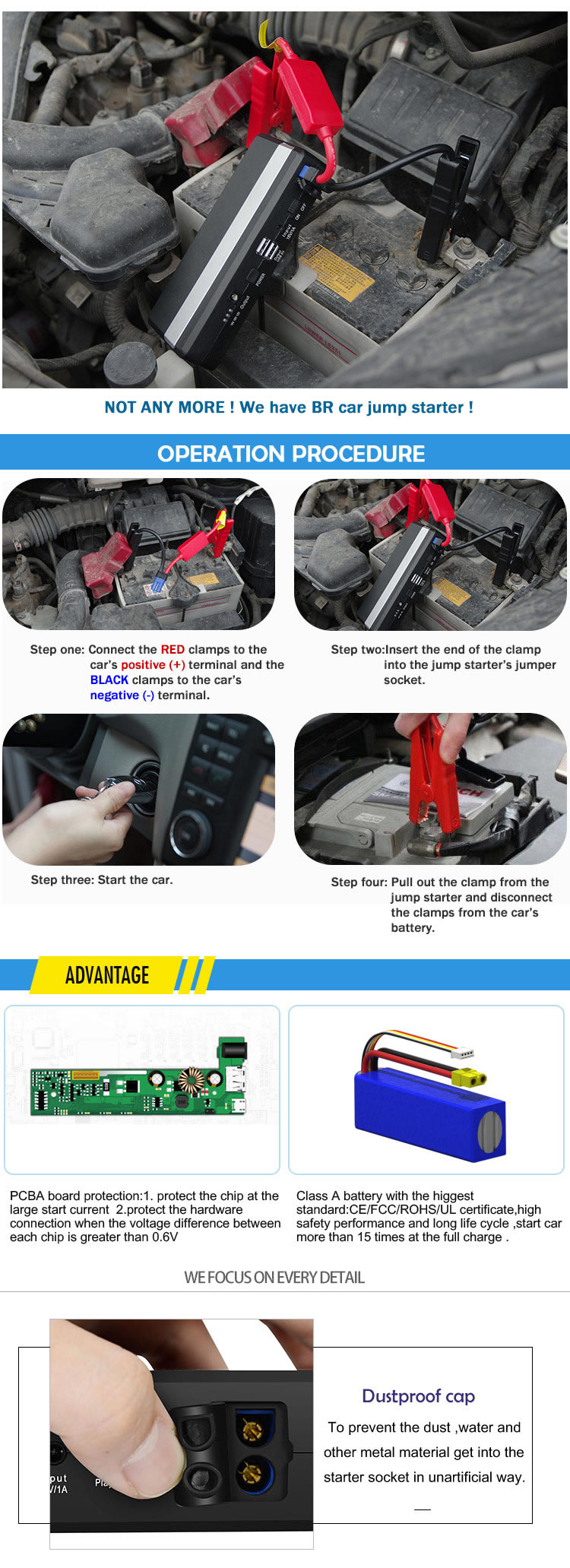 Br-K05s Car Jump Starter, Car Emergency Tools Kit