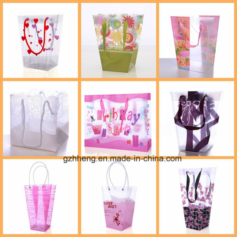 Custom Branding Printing Plastic PP Bag with rope ( big PVC bag)