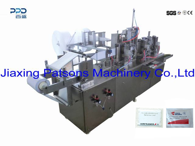 Automatic 4 Side Sealing Airline Towelette Manufacturing Machine