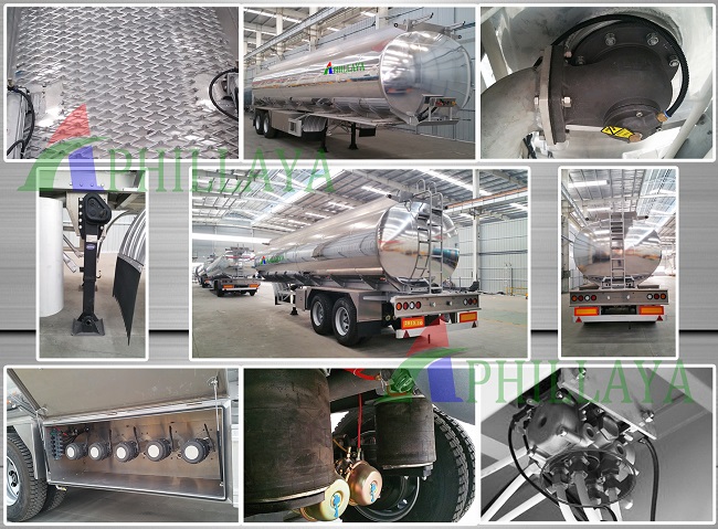 Double Axles Air Suspension Fuel Tank Aluminum Alloy Tanker Trailer