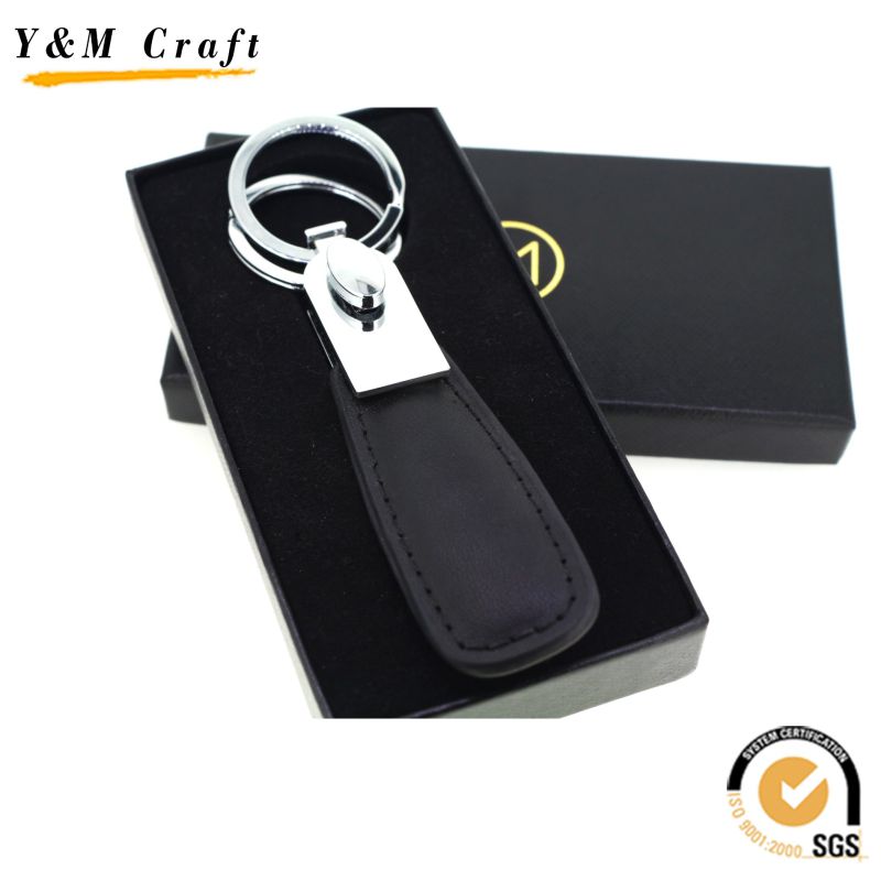 Promotional Metal Leather Key Chain Audi Car Key Ring (Y04032)