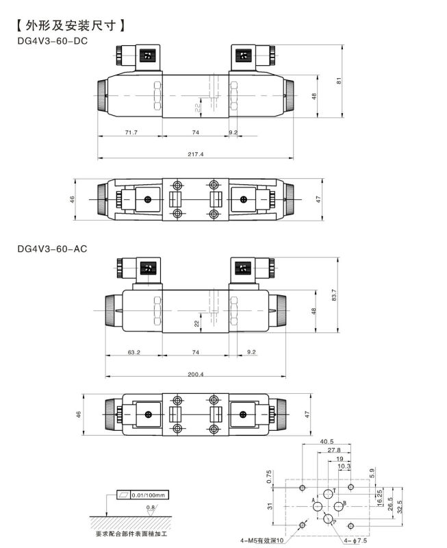 Dg4V-3-40 Series Solenoid Directional Valves (DG4V3-2C-M-A220L 40)