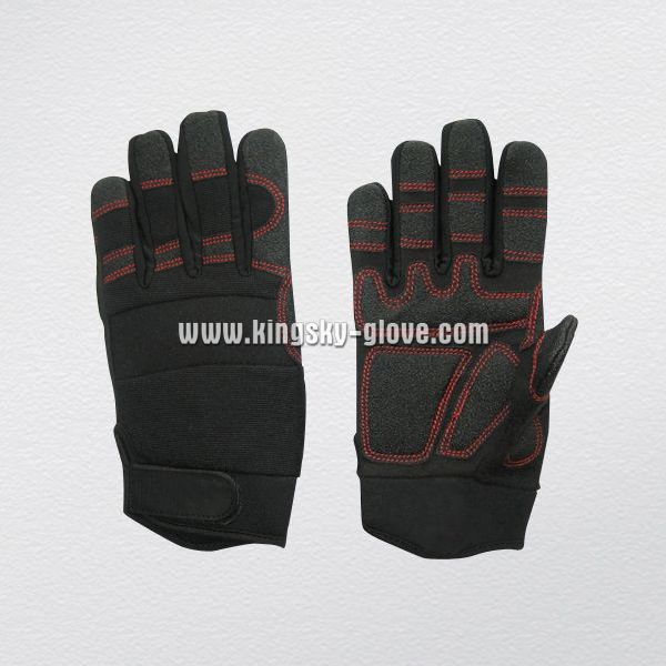 Micro Fiber PVC Reinforced Palm Mechanic Glove-7215