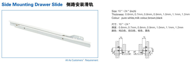 Side Mounting Drawer Slide (Iron Painted)