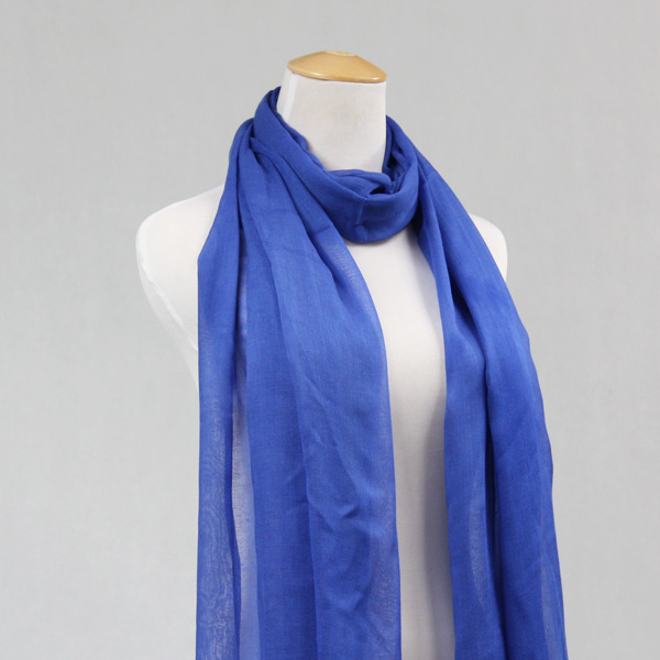 Blue Viscose Long Scarf for Women