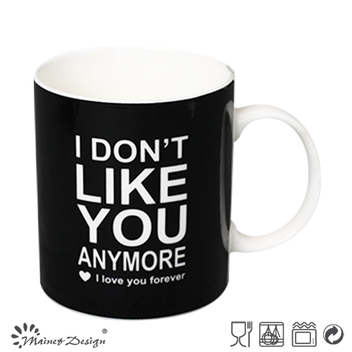 Black Color with Words Printing Straight Coffee Mug