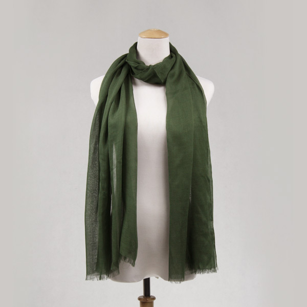 Green Viscose Long Scarf for Women