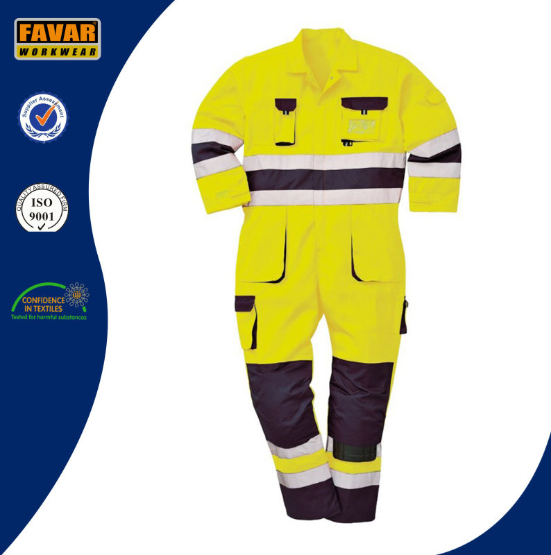 High Vis Yellow Orange Protect Workwear Safety Wear Coverall