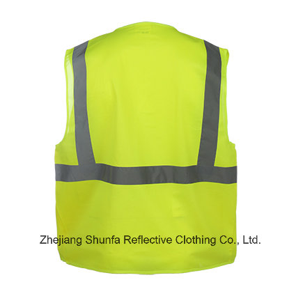 En20471 Standard High Visibility Workwear Safety Vest with Pocket