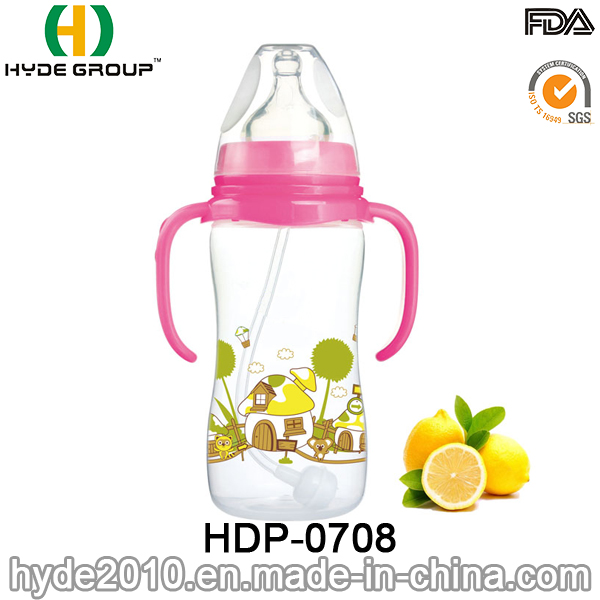 2016 Newly BPA Free Plastic Baby Milk Feeding Bottle, Customized Plastic Baby Feeding Bottle (HDP-0708)