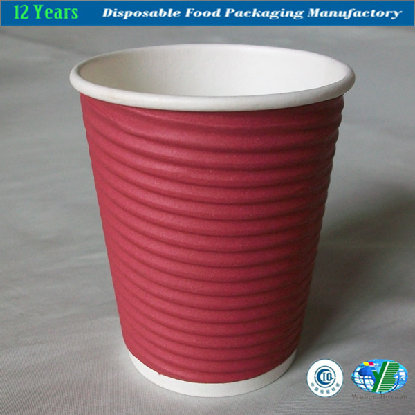 Disposable Corrugated Custom Logo Design Printed Paper Cup