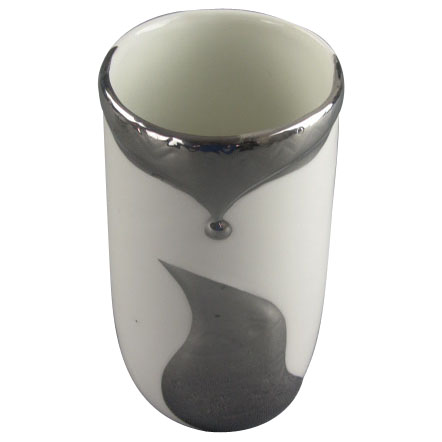 Silver Plated Fox Graphics Ceramic Cup