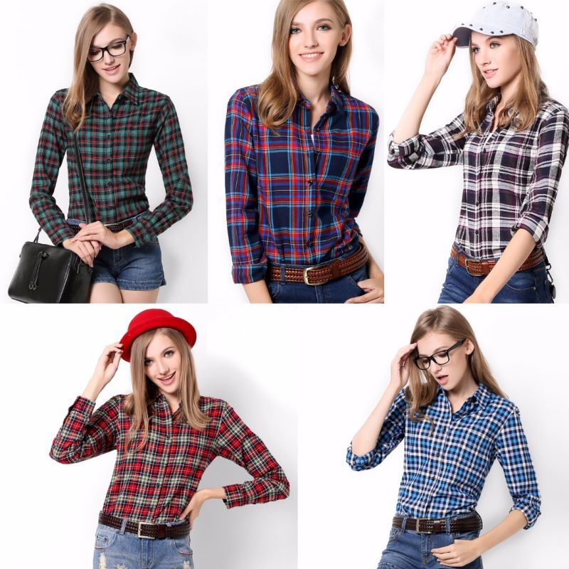 New Fashion Casual Plus Size Women Blouses Long Sleeve Shirts Woman Blouse Tops