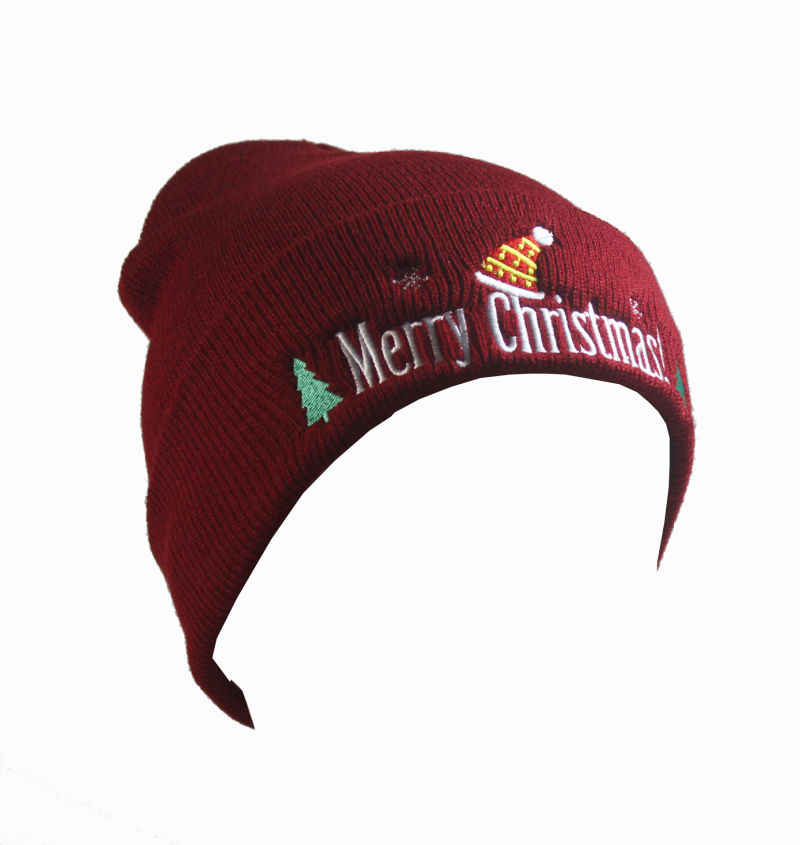 Christmas Xmas Unisex Knitted Winter Warm Embroidery Hat Beanie (HW145)