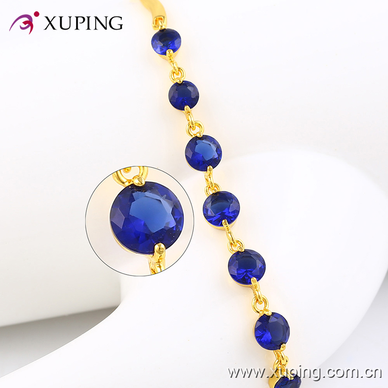 Xuping Fashion 24k Gold Gemstone CZ Jewelry Bracelet -71459