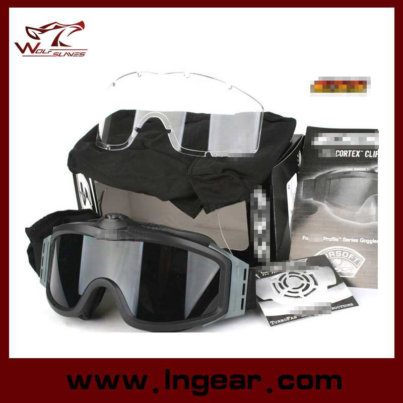 Airsoft Goggle Tactical Turbofan Goggles with 2 Speed Protective Goggles