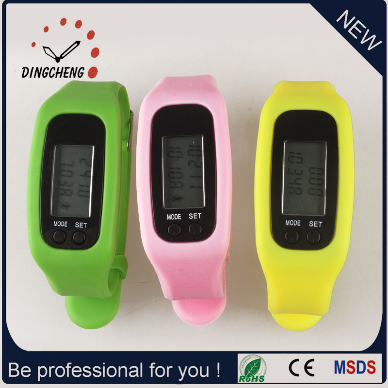 Silicone Strap Watches Sport Wristwatch Pedometer Watch (DC-001)