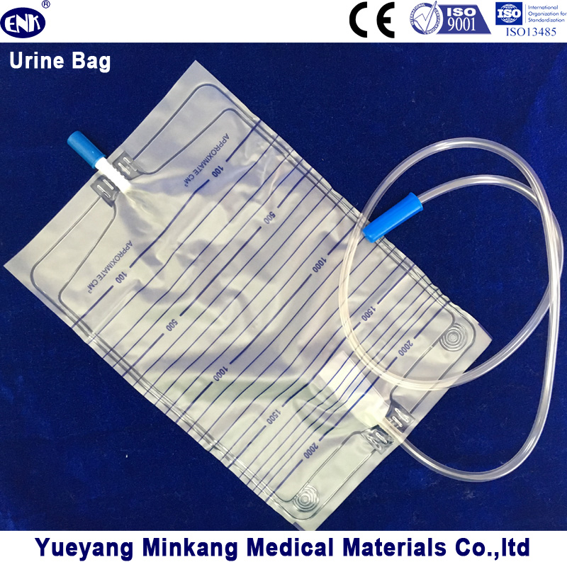 2000ml Medical Disposable Urinary Collection Bag for Adult Pull-Push Valve