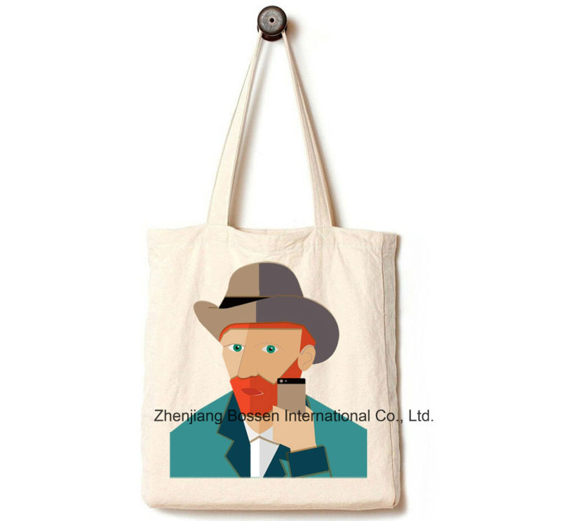 OEM Produce Customized Logo Printed Duty Natural Canvas Tote Beach Shopper Bag