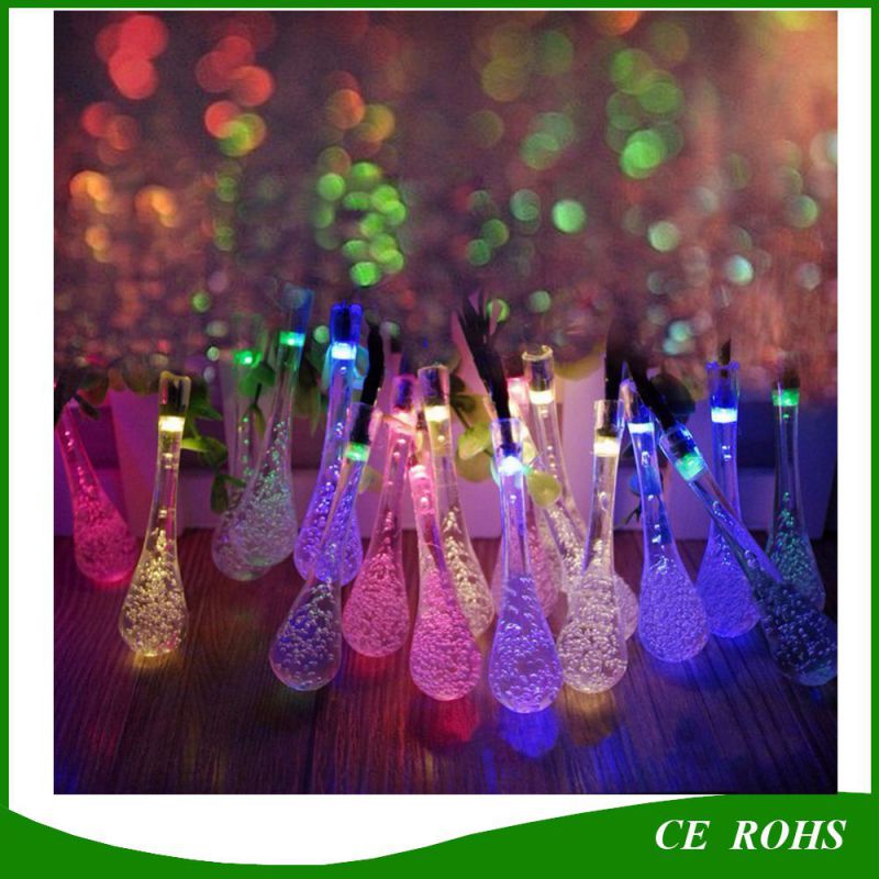 20/30 LED Solar Powered Water Drop String Lights LED Fairy Light for Wedding Christmas Party Festival Outdoor Indoor Decoration