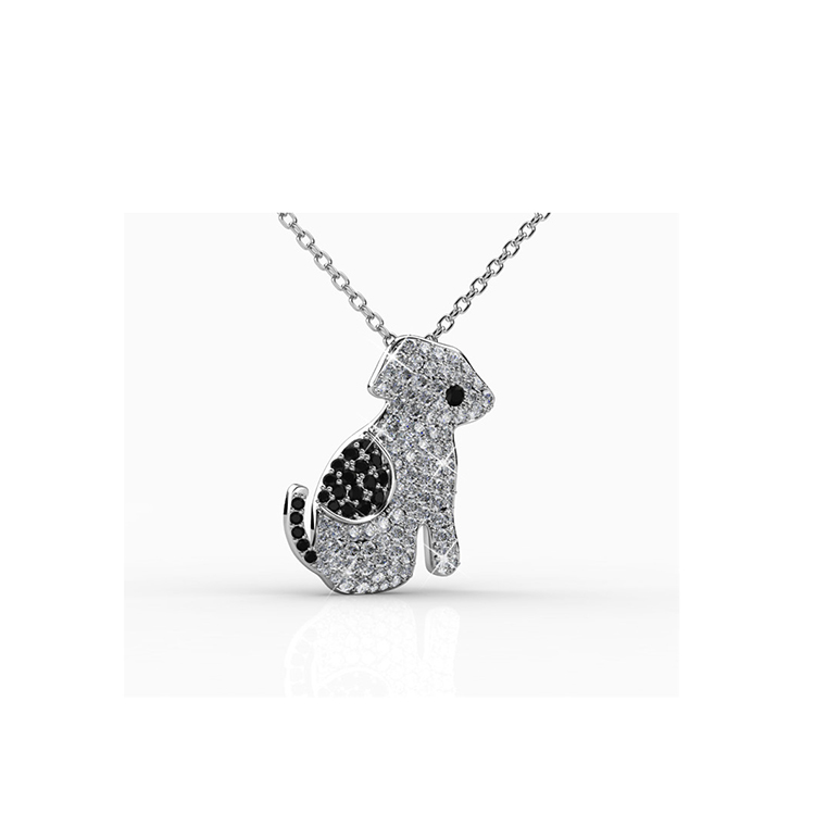 Destiny Jewellery Crystal From Swarovski Doggie Pendant & Necklace