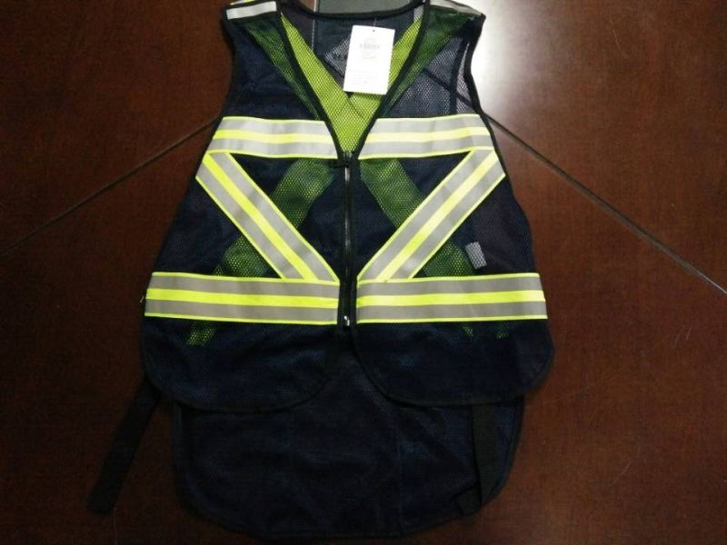 Safety Vest Black Colour with Reflective Caution Band 100%Polyester