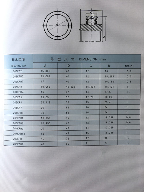 Round Bore Farm Machine Bearings (204krr14 207krr 208krr2)