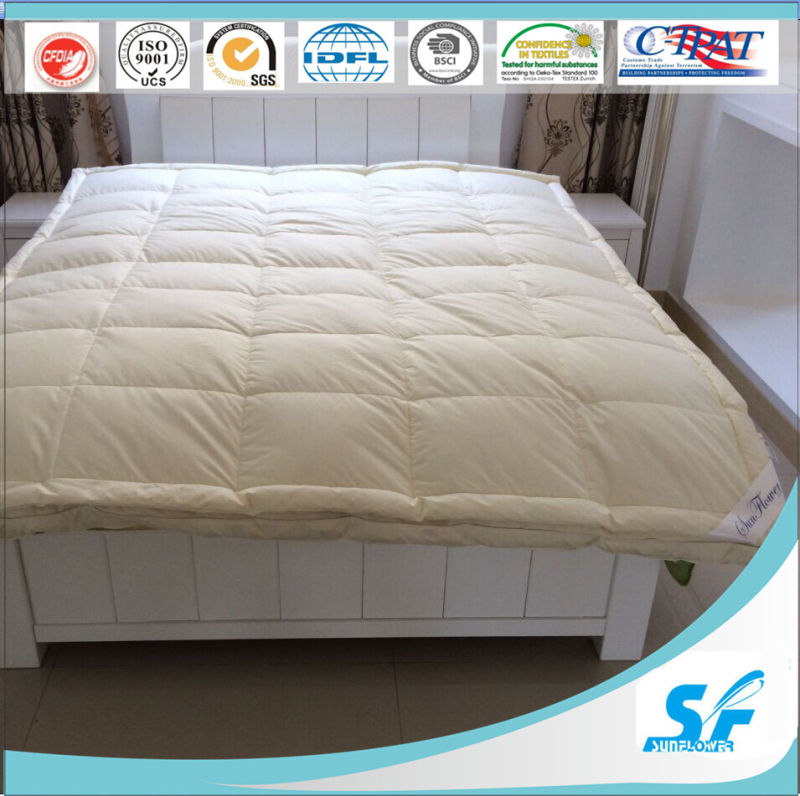 Double Layer Down and Feather Mattress Topper and Mattress Protector