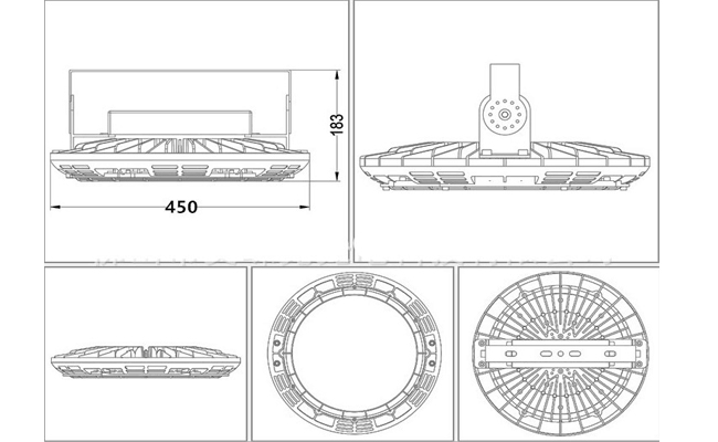 Anodized Aluminum Industrial UFO LED High Bay Light Housing