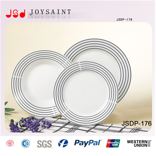 Wholesale Simple Design Round Shape Dinner Sets in Porcelain Dishware