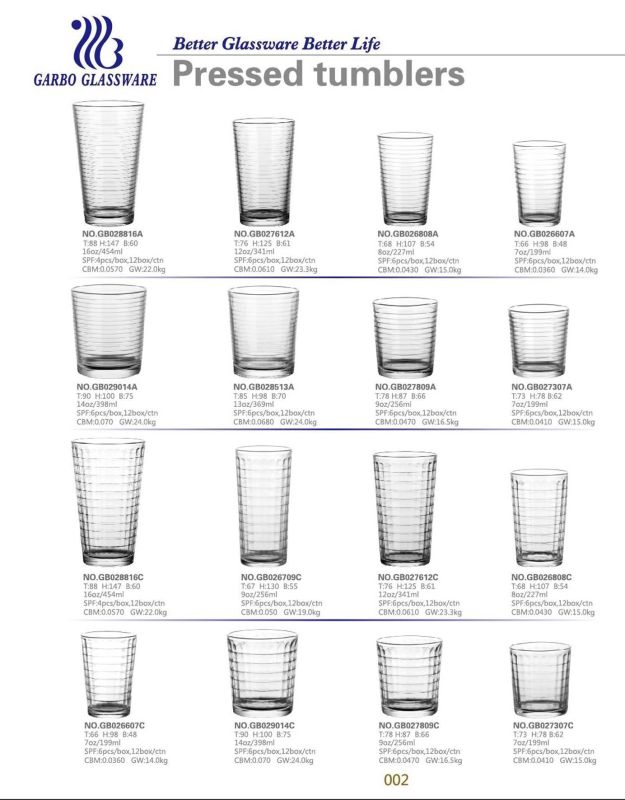 Wave Design 8oz Water Glass Tumbler (GB026808B)