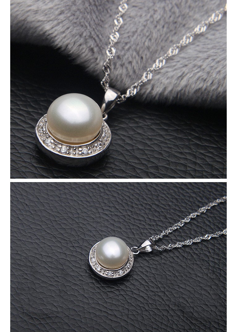 AAA Semi Round 9-10mm Simple Freshwater Pearl Pendant