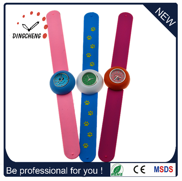 Kids Children Junior Silicone Kids Slap Watch Funny Snap Kids Wrist Rubber Watch