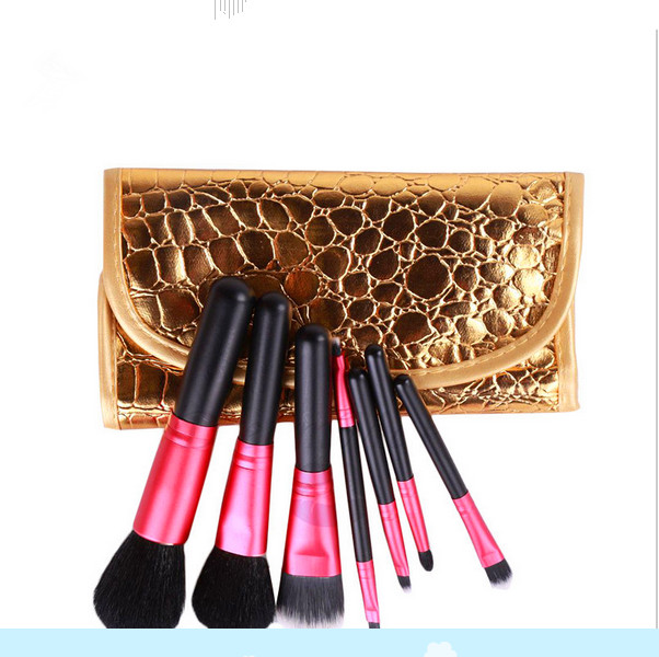 New 7PCS Makeup Brushes for Face Eye Cosmetic Tools with Texture Bag