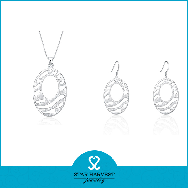 2015 Latest Fashion Silver Diamond Slice Earrings (J-0036-E)
