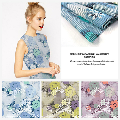 Fashion Ventilate Printing Striped Organza Fabric for Garment, Curtain Voile