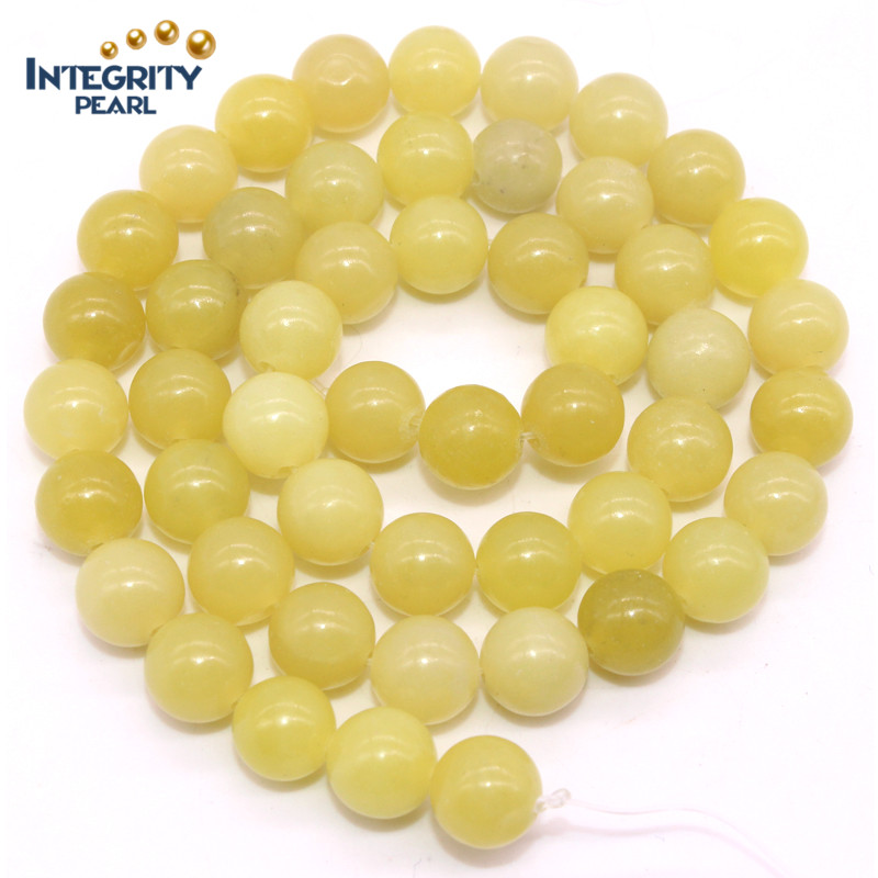 Hot-Selling New Arrival Natural Gemstone Loose Strand 4 6 8 10 12mm Natural Lemon Jade Stone Rough