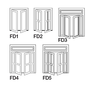 Light Blue Tinted Tempered Glass French Style Aluminium Doors