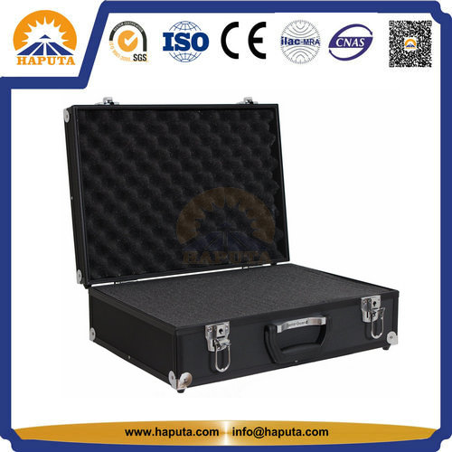 Black Lockable Aluminium Tool Storage Chest Case (HT-1115)