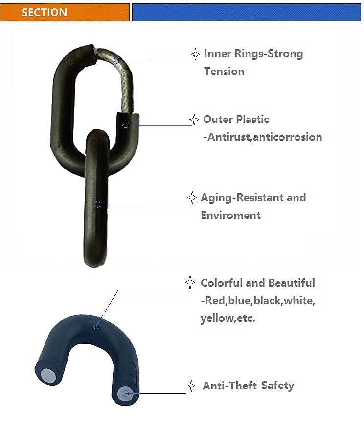 Factory Price Plastic Coated Safety Link Chain