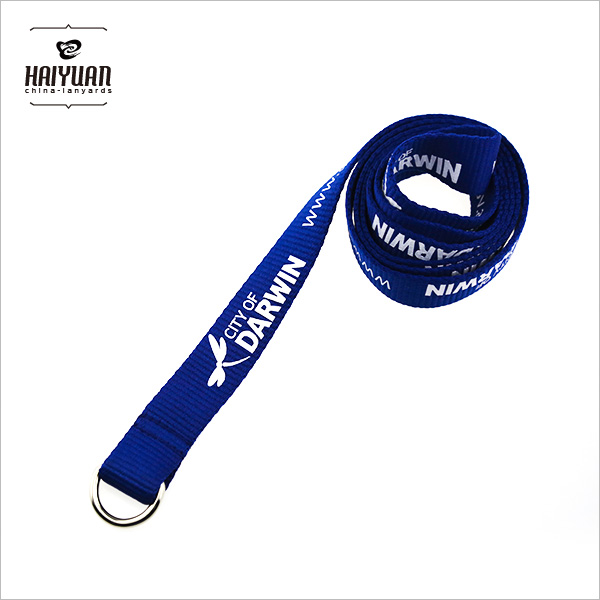 Navy Blue Polyester Promotion Lanyard with Key Ring