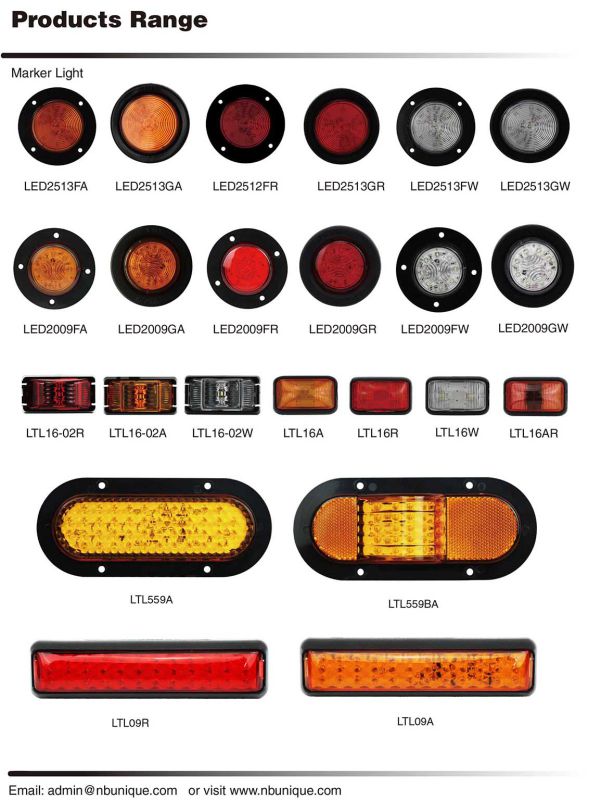 6inch Oval Side & MID Turn/Marker Light for Heavy Duty Truck and Trailer