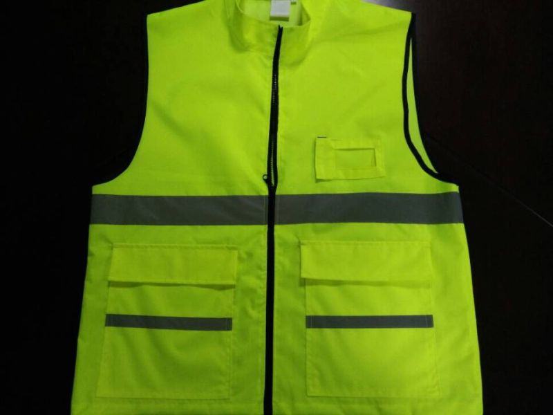 Safety Vest with 3 Pokets 300d Oxford