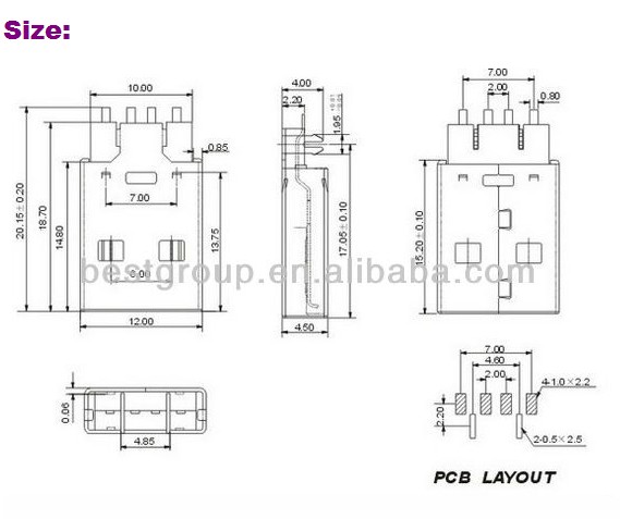 Micro USB Connector Mini USB Connector Micro USB Receptacle Small USB Receptacle Female USB to Ethernet Adapter Mini USB Receptacle USB Connector (FBELE)