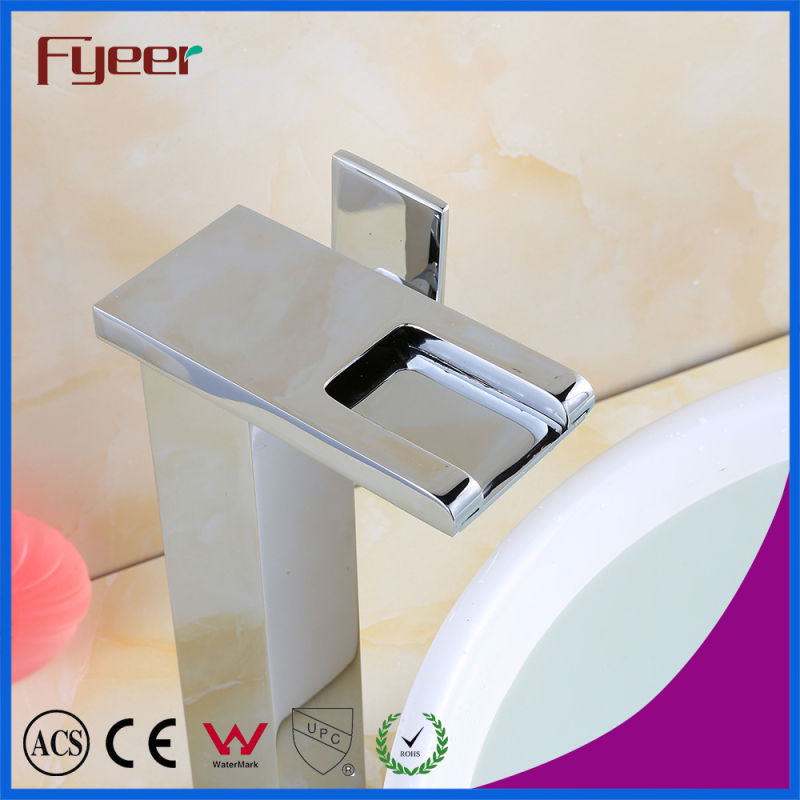 Fyeer High Body Brass Self-Generation Waterfall LED Basin Faucet