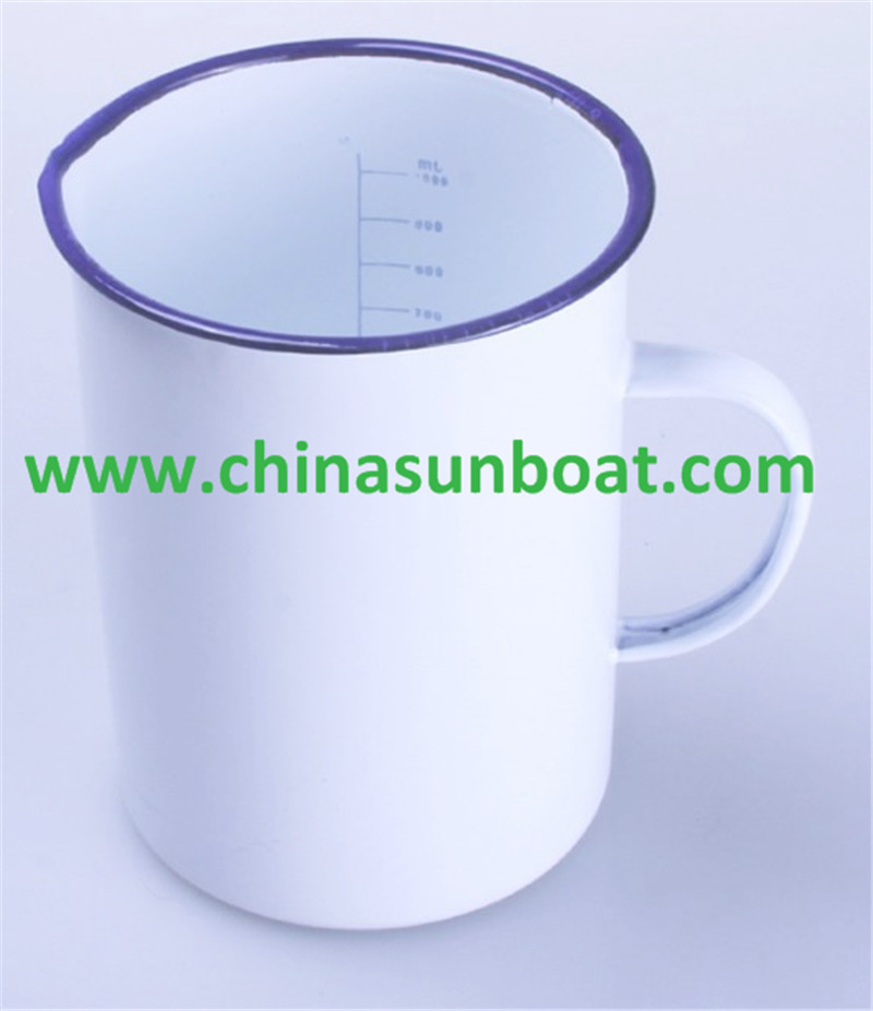 Sunboat Degree Scale Cup Baking Enamel Cup Enamel Milk Cup Tableware Kitchenware/ Kitchen Appliance