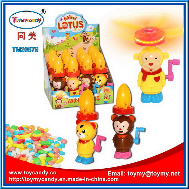 Mini Hand-Drive Flash Lotus Toy with Candy