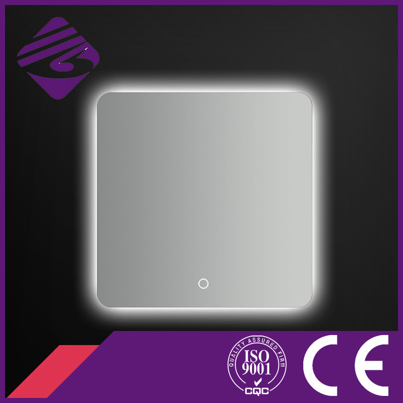 Square Touch Screen LED Backlit Chamfered Edge LED Bathroom Mirror