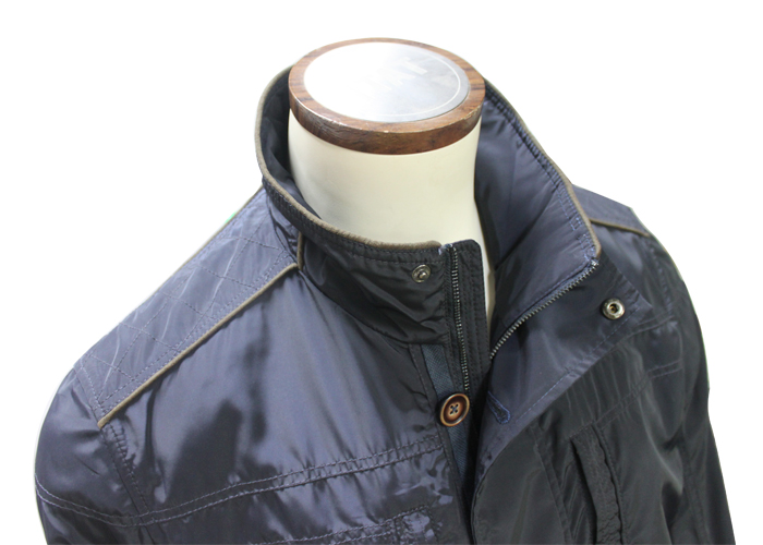 Men's Long Winter Stand Collar Pea Coat Navy Blue Windbreak Outdoor Suit Jacket